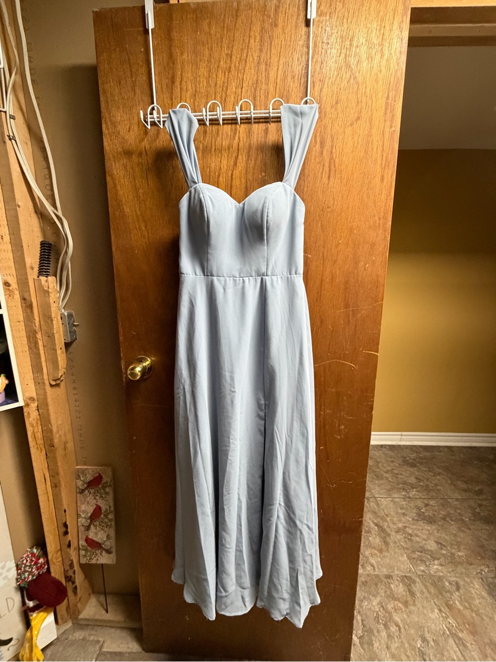 Azazie Light Blue Maxi Dress with Sweetheart Bodice